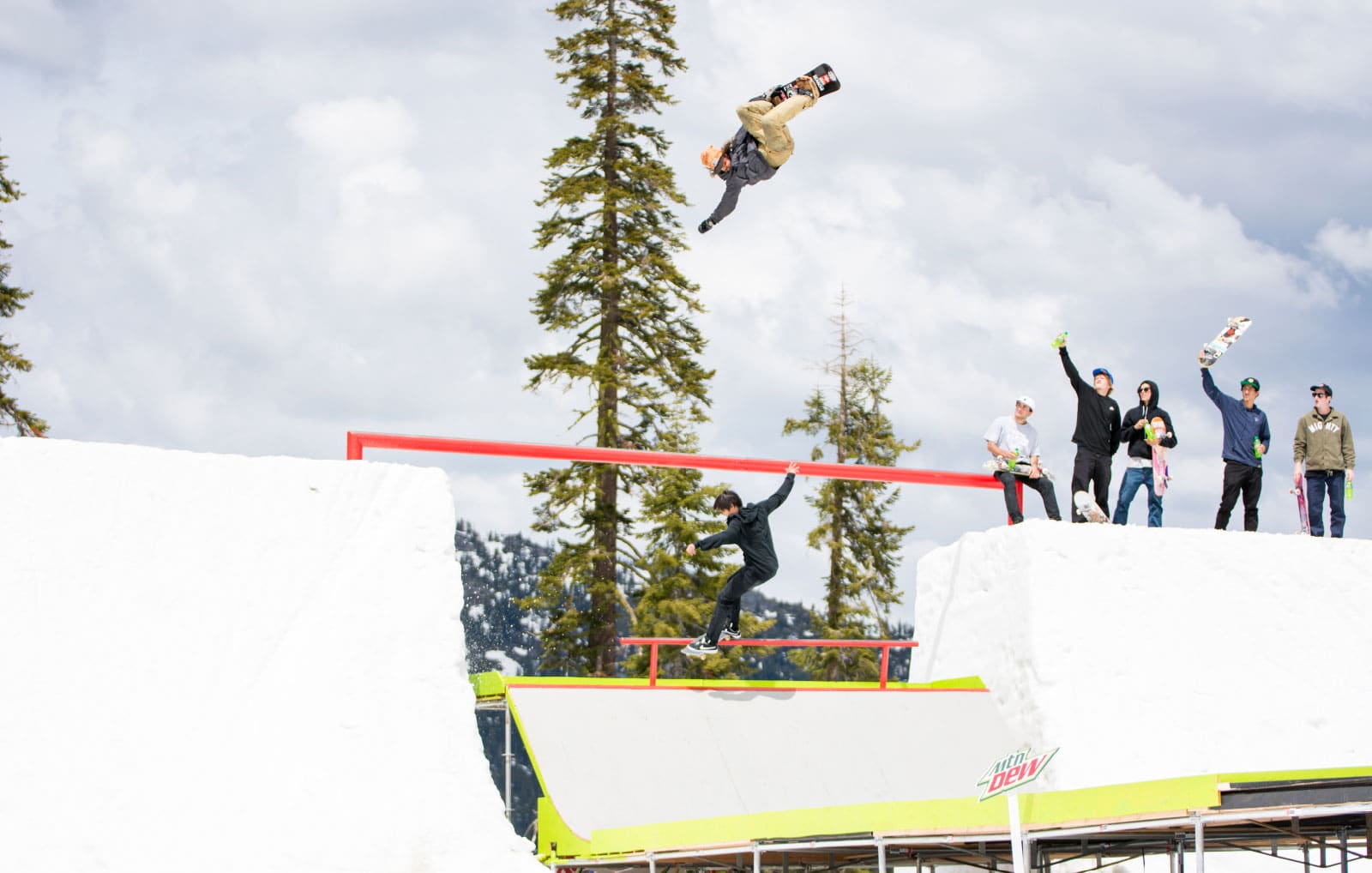 Super Snake snowboarding action shot