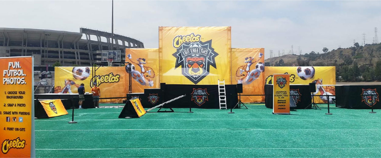 cheetos soccer event stage
