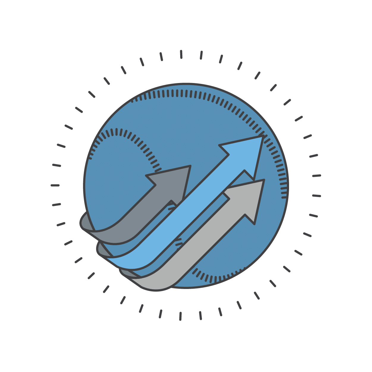arrows wrapping around ball icon