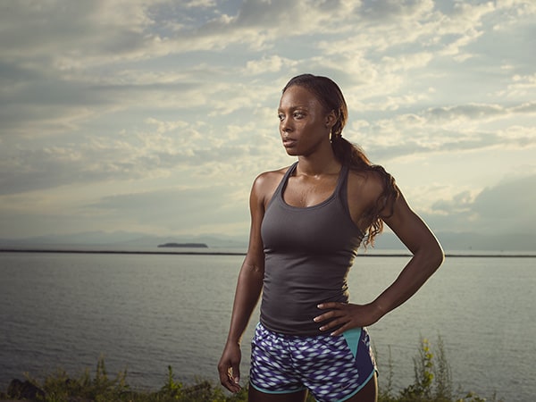 runner by lake champlain