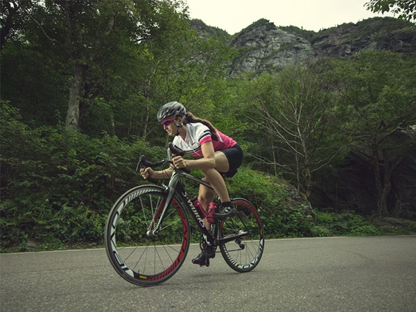 Road cyclist on street