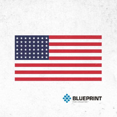 US flag with Blueprint logo