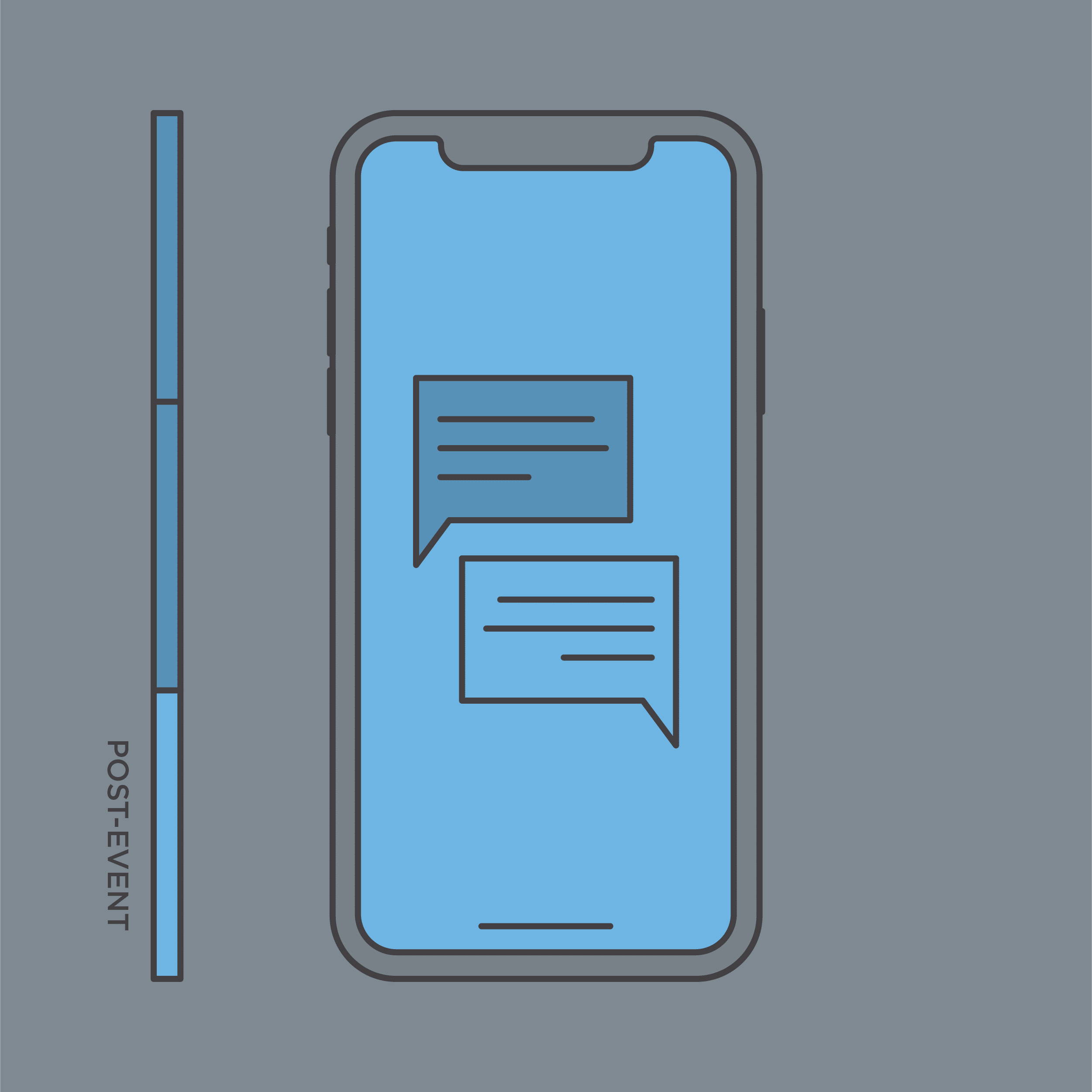 Post Event Icon showing phone and dialog box