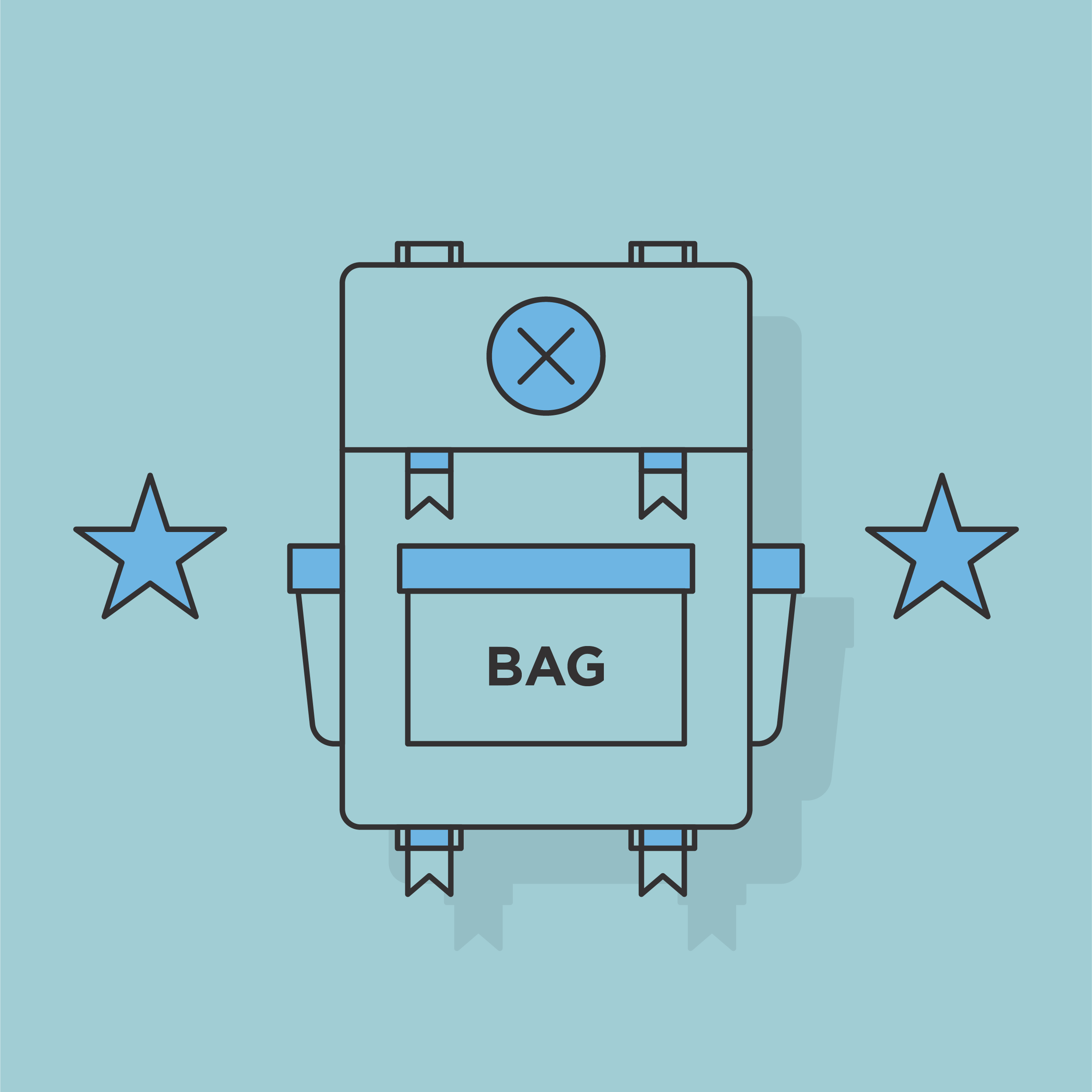 Bag illustration with stars