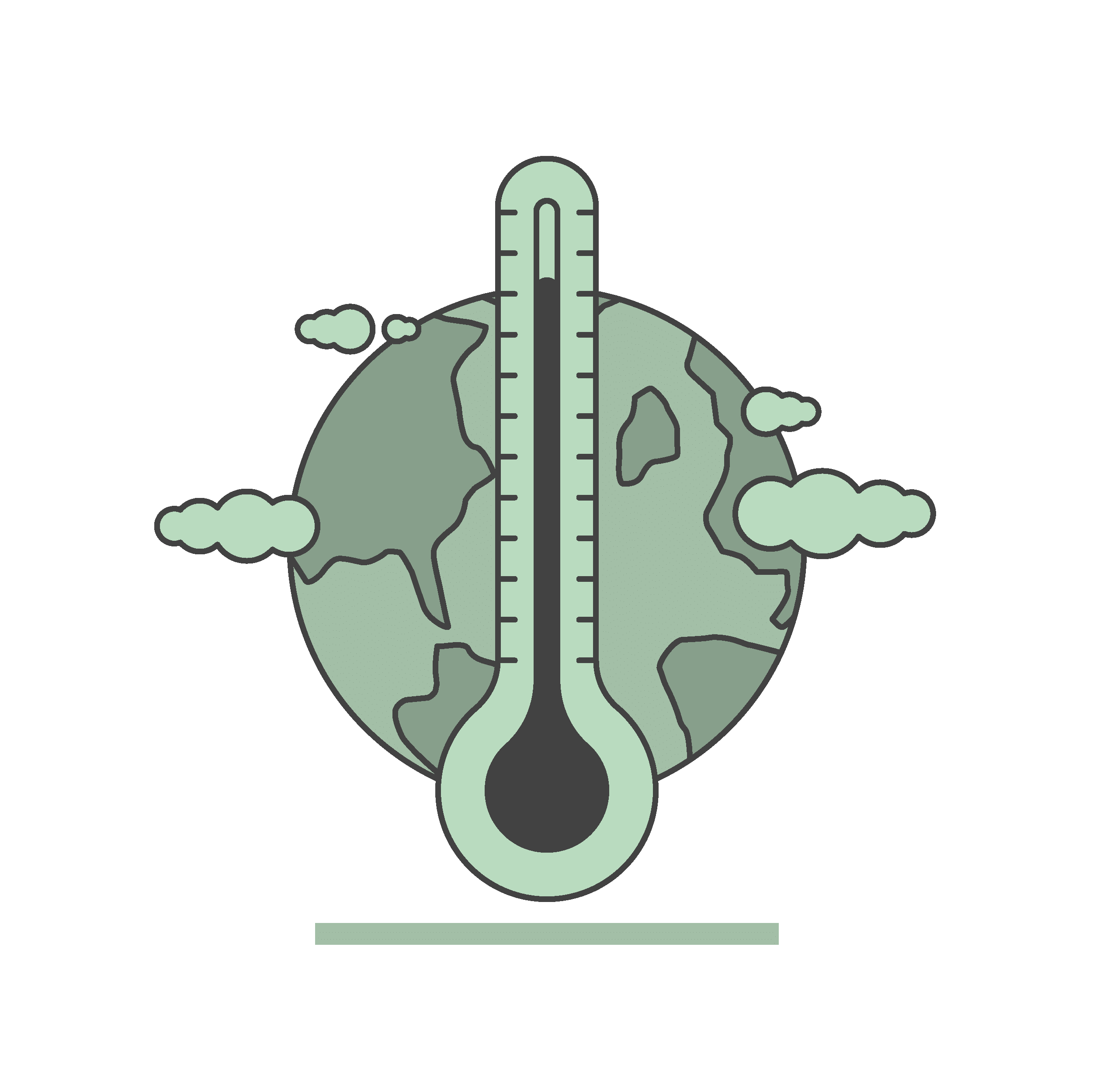 graphic of a thermometer and the globe