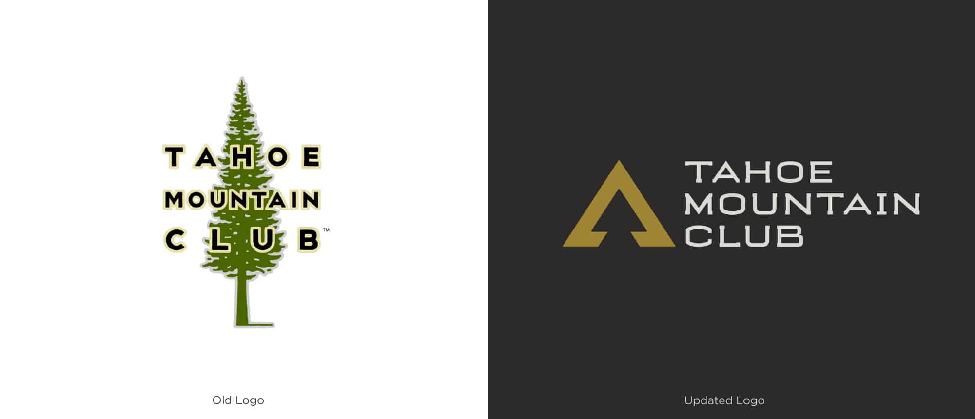 Before and after logos for Tahoe Mountain Club